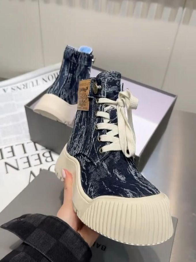高帮 系带 皮革 