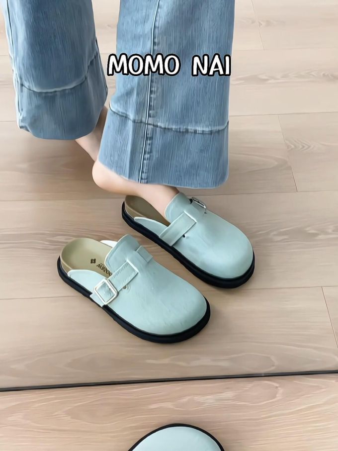 圆头 无帮 袢扣 深口鞋 皮革 