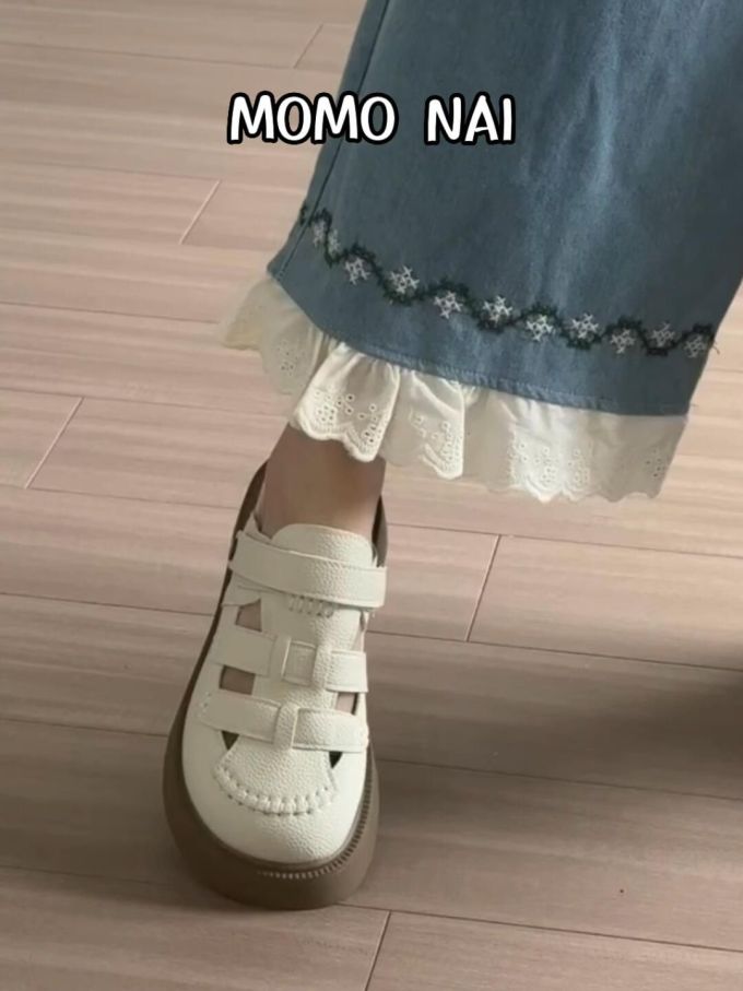 圆头 低帮 魔术贴 深口鞋 皮革 