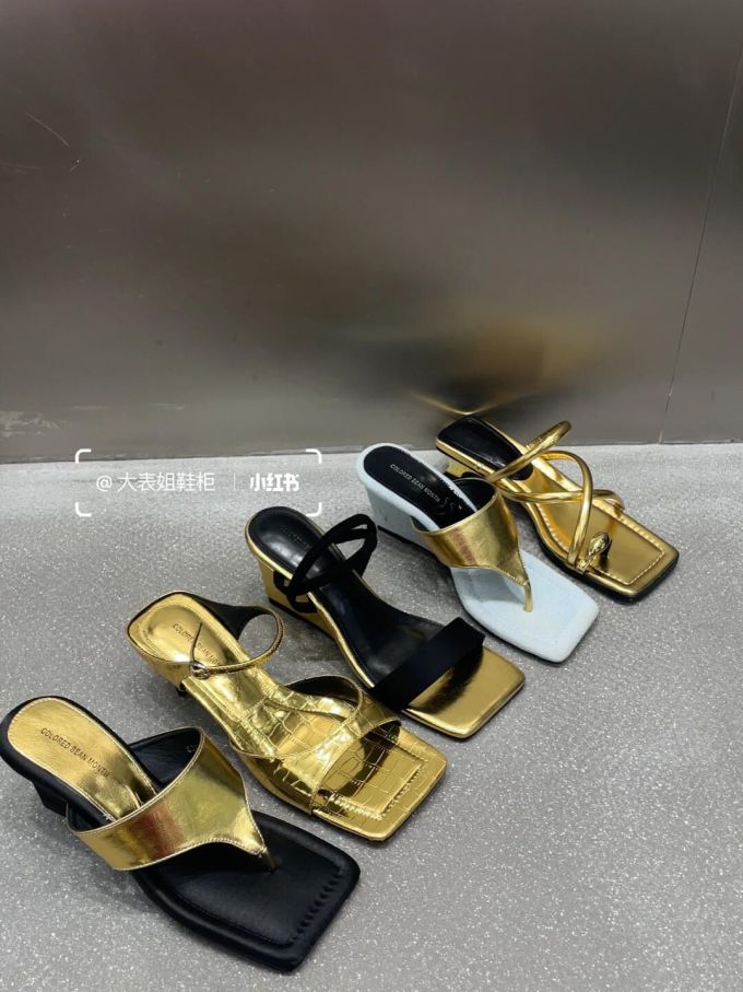 粗跟 无帮 皮革 