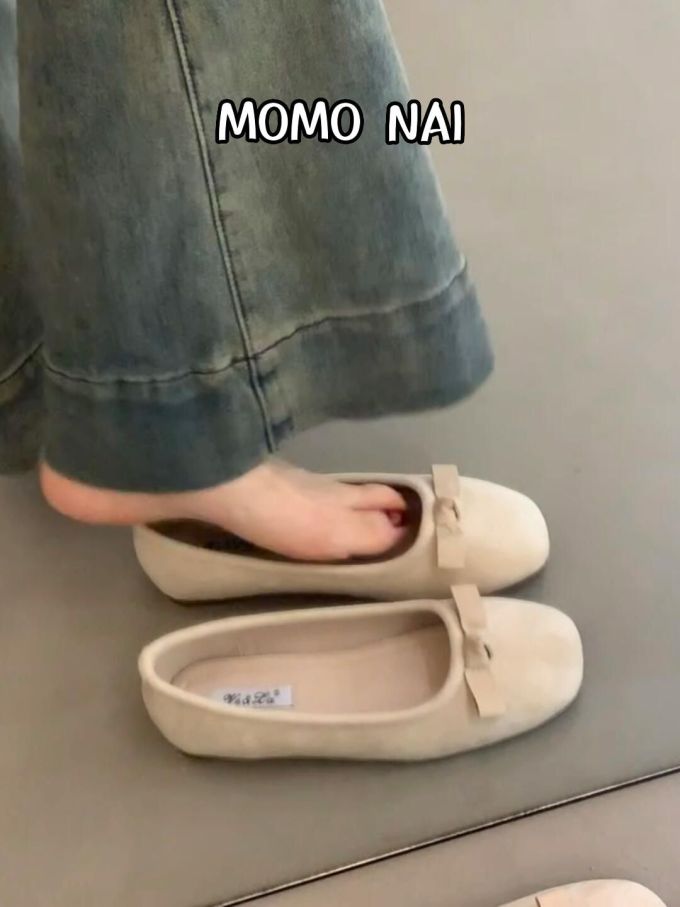 方头 一脚蹬 浅口鞋 皮革 