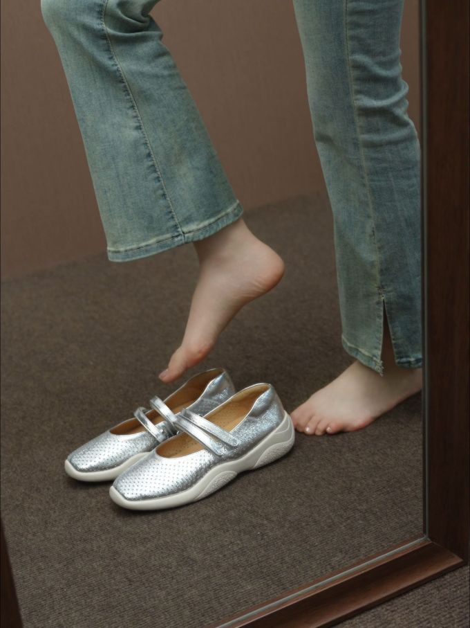圆头 中口鞋 皮革 