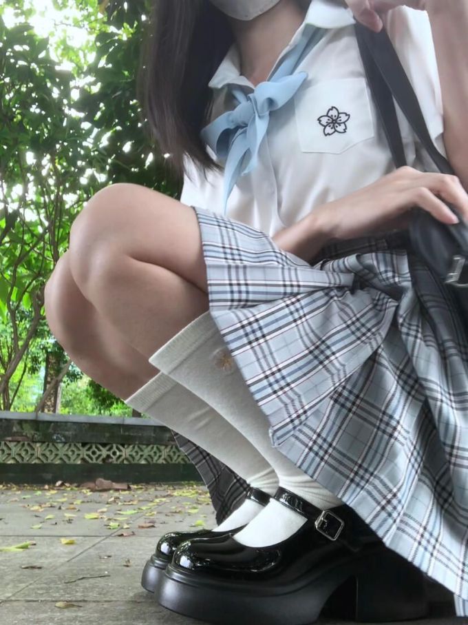 不对称 格纹/菱格 暗淡蓝 全蚀色 JK 