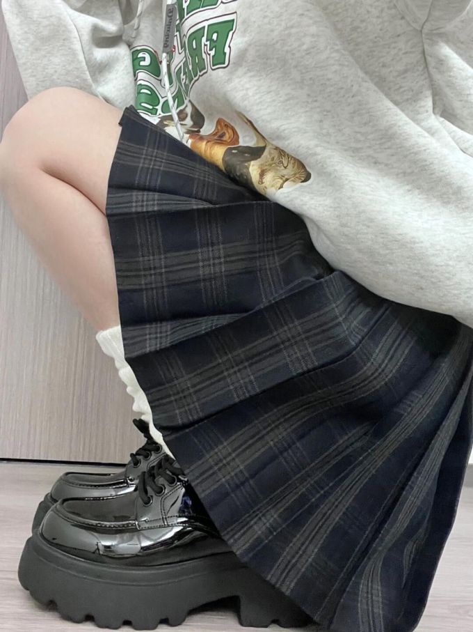 A型 格纹/菱格 蓝黑色 