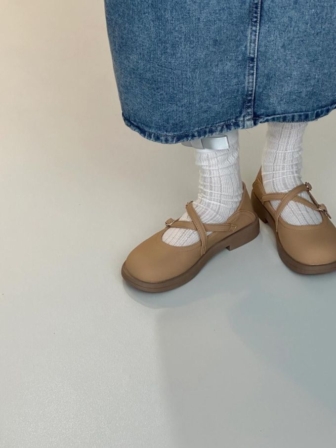 圆头 中口鞋 皮革 