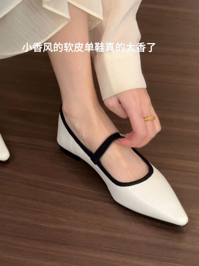 尖头 浅口鞋 皮革 