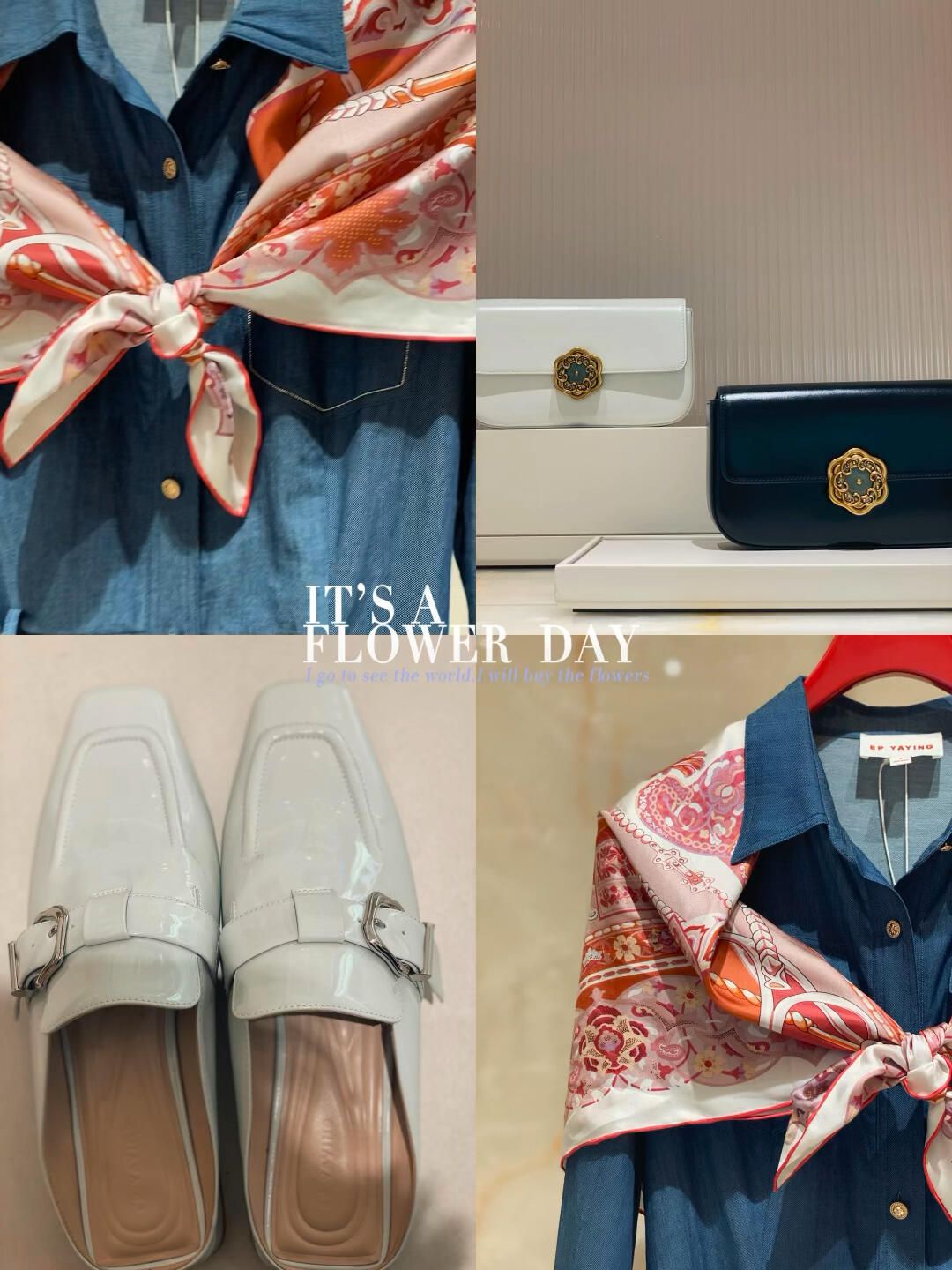 A型 植物/花卉 印花 波塞冬蓝 水手蓝色  - VALI鞋履AI设计主图