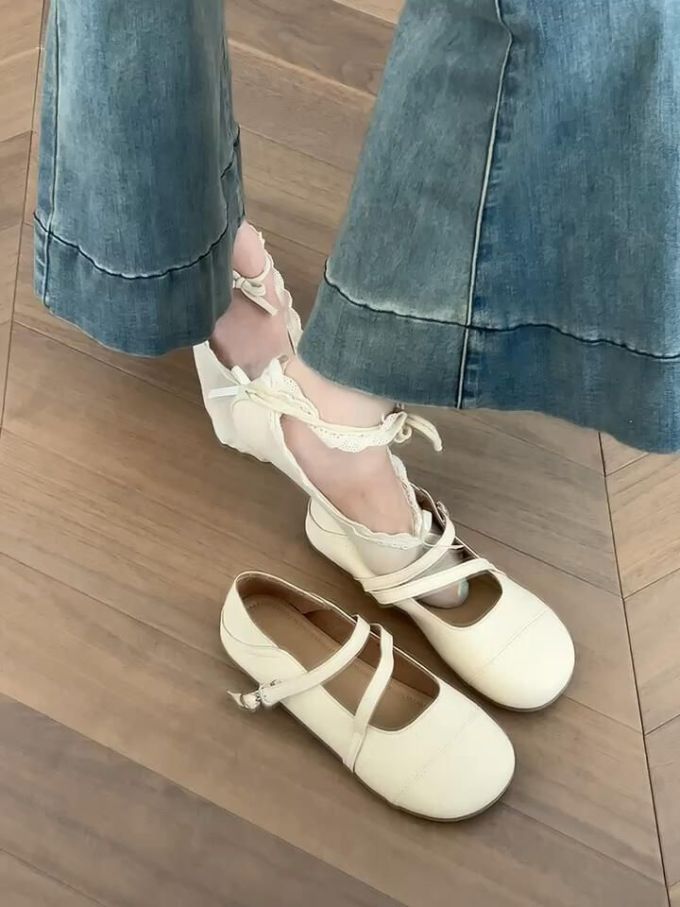 圆头 袢扣 中口鞋 皮革 