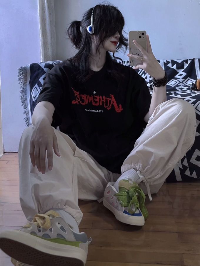 棉麻 抽褶 暴雨色 潮牌