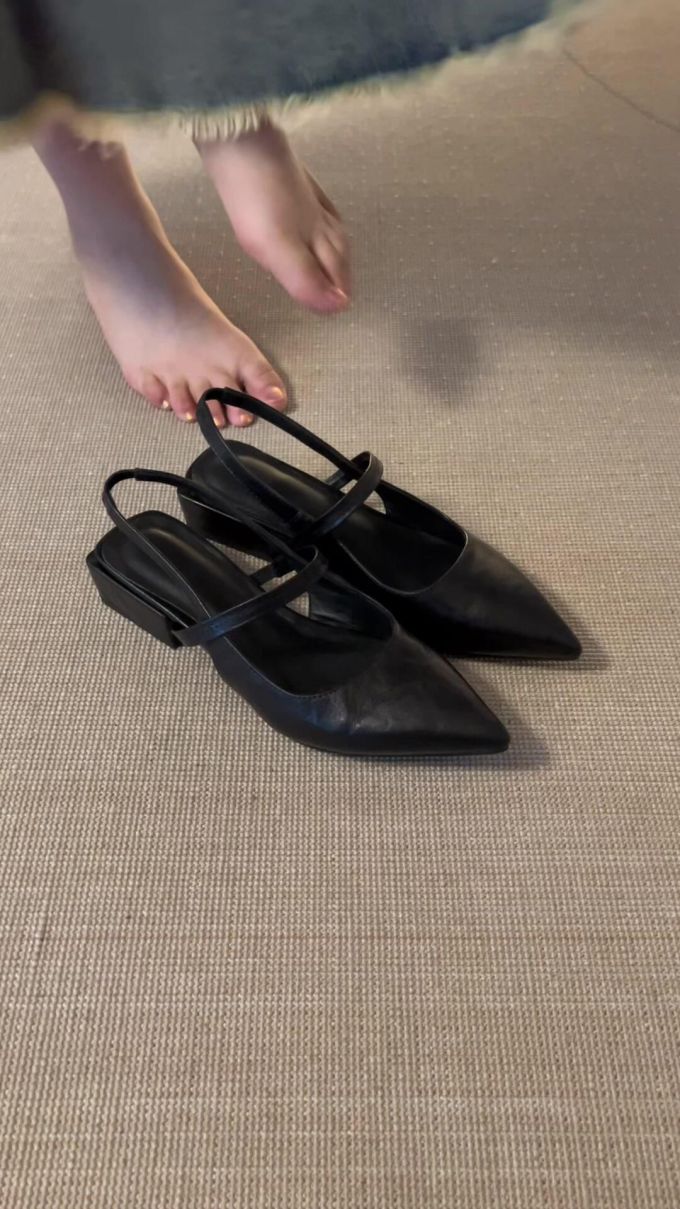 尖头 中口鞋 皮革 