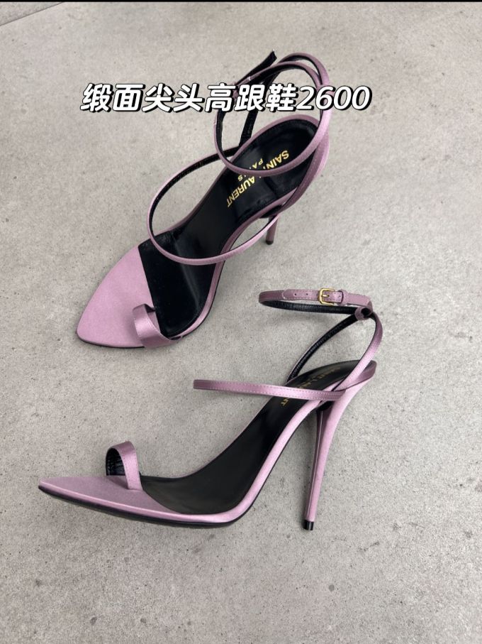 高跟 细跟 无帮 袢扣 皮革 