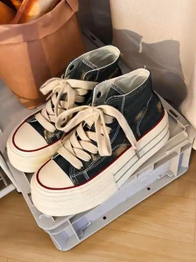 高帮 系带 布面