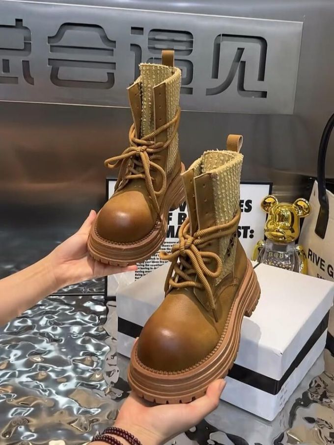 圆头 系带 皮革