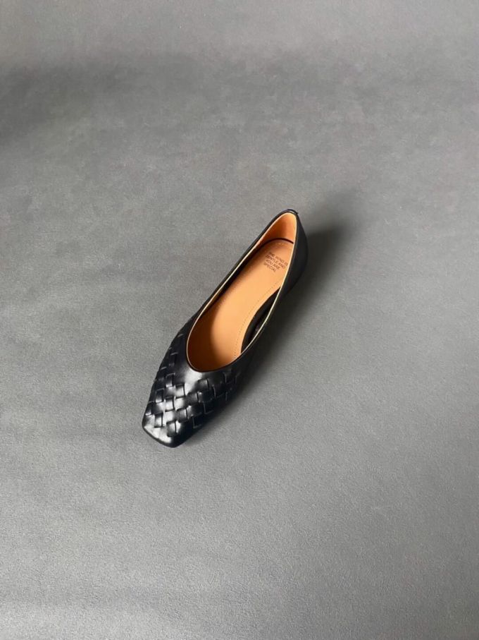 方头 低帮 一脚蹬 浅口鞋 皮革 