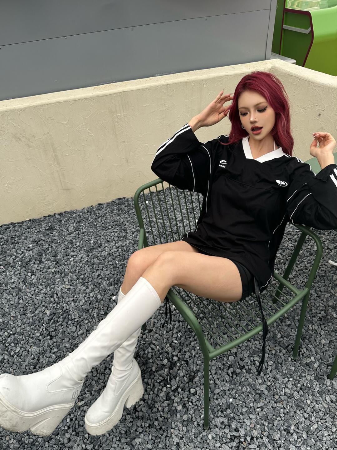 针织面料 撞色/渐变 边缘装饰 踢踏舞鞋色 ABG辣妹 辣妹  - VALI鞋履AI设计主图