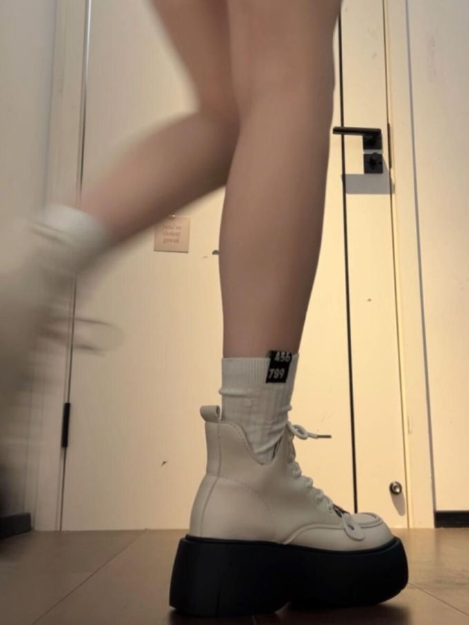 高帮 系带 皮革 