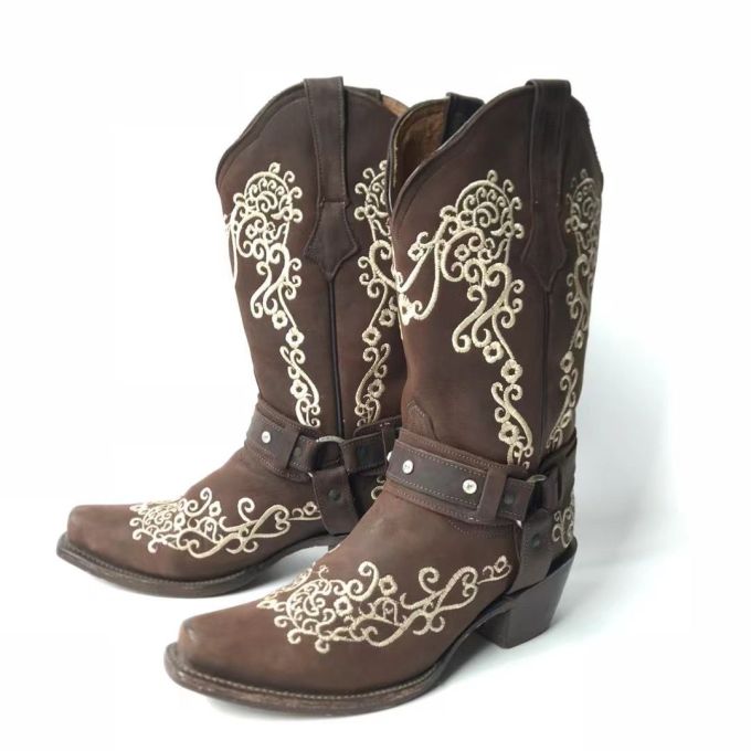 低跟 粗跟 皮革 