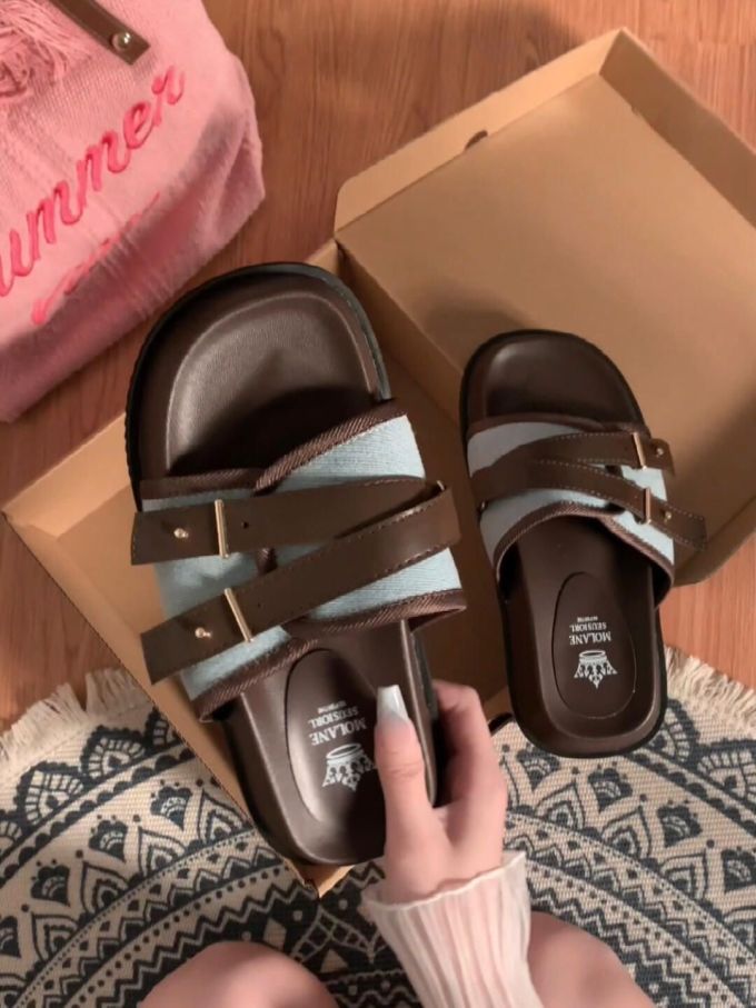 无帮 袢扣 皮革 