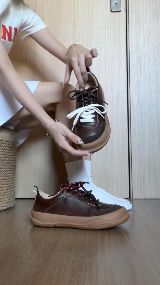 低帮 系带 皮革 
