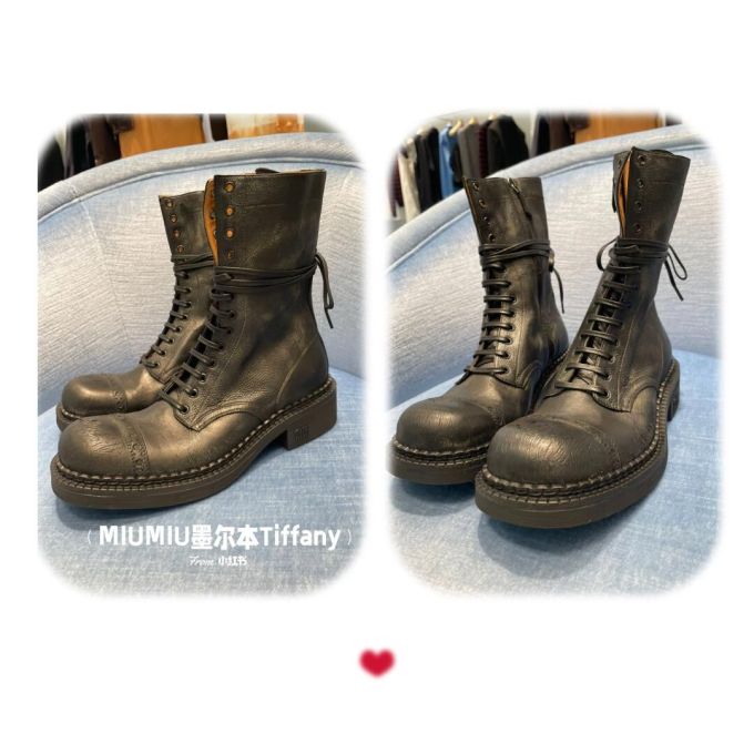 圆头 系带 皮革 