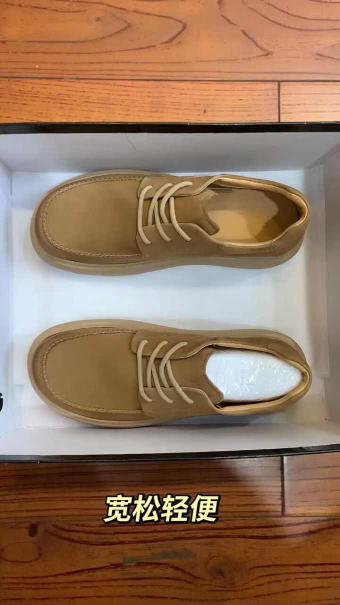 方头 系带 皮革 