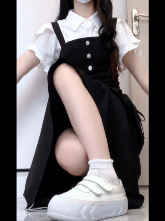 棉麻 A型 衬衫领 短袖 无袖 抽褶 踢踏舞鞋色 基础扣饰 