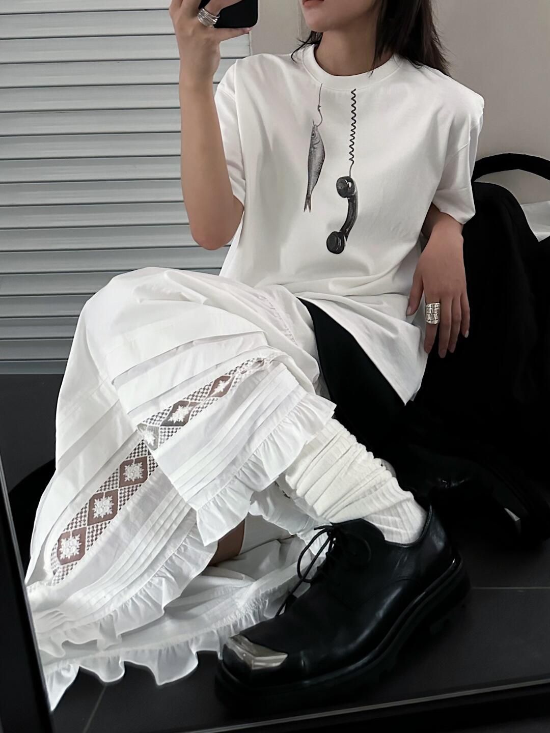 针织面料 H型 圆形领 短袖 基础袖 沙白色 鸽羽色 火石灰  - VALI鞋履AI设计主图