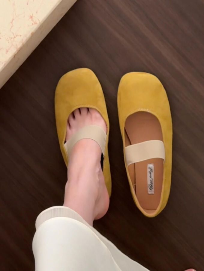 圆头 松紧带 中口鞋 皮革 