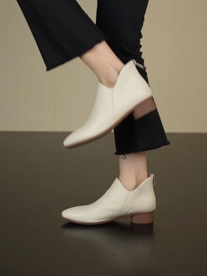 粗跟 皮革 