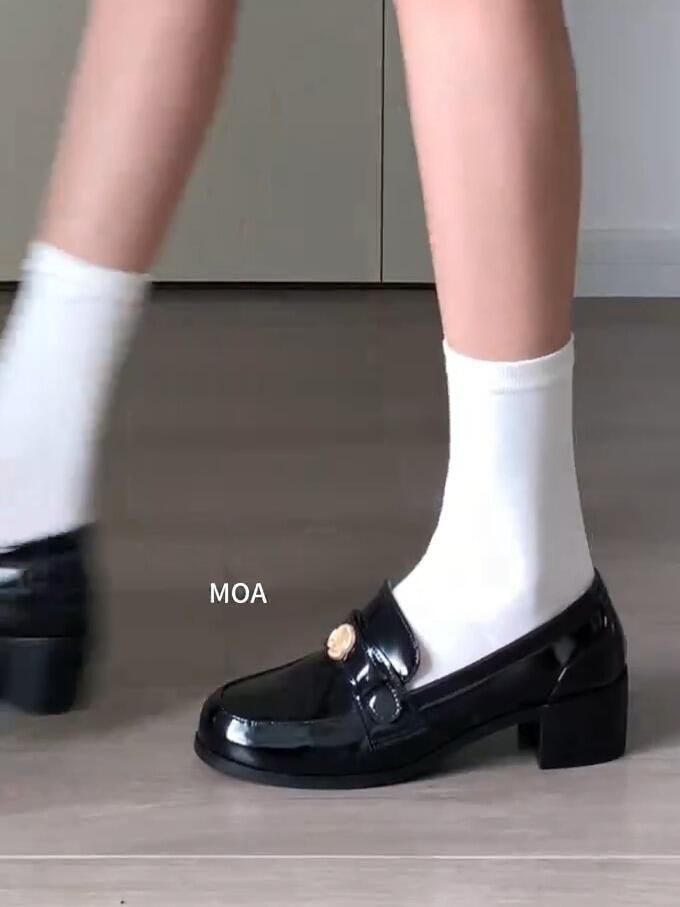 圆头 低帮 深口鞋 皮革 