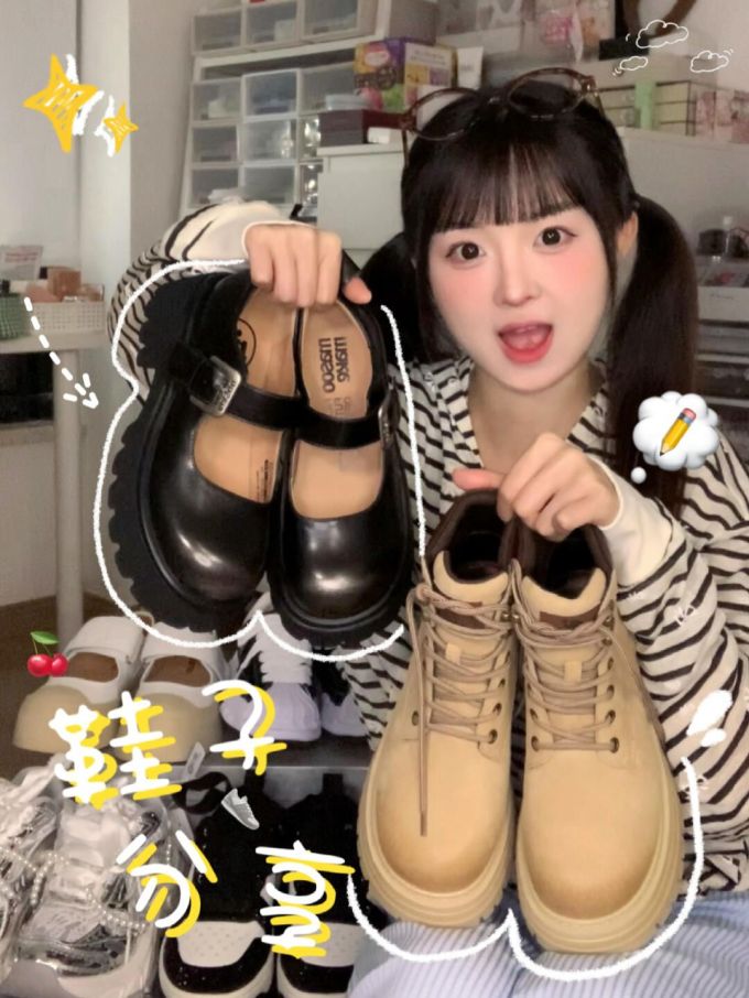 圆头 袢扣 中口鞋 皮革 
