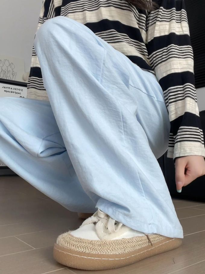 棉麻 冰融化 浅灰蓝色 