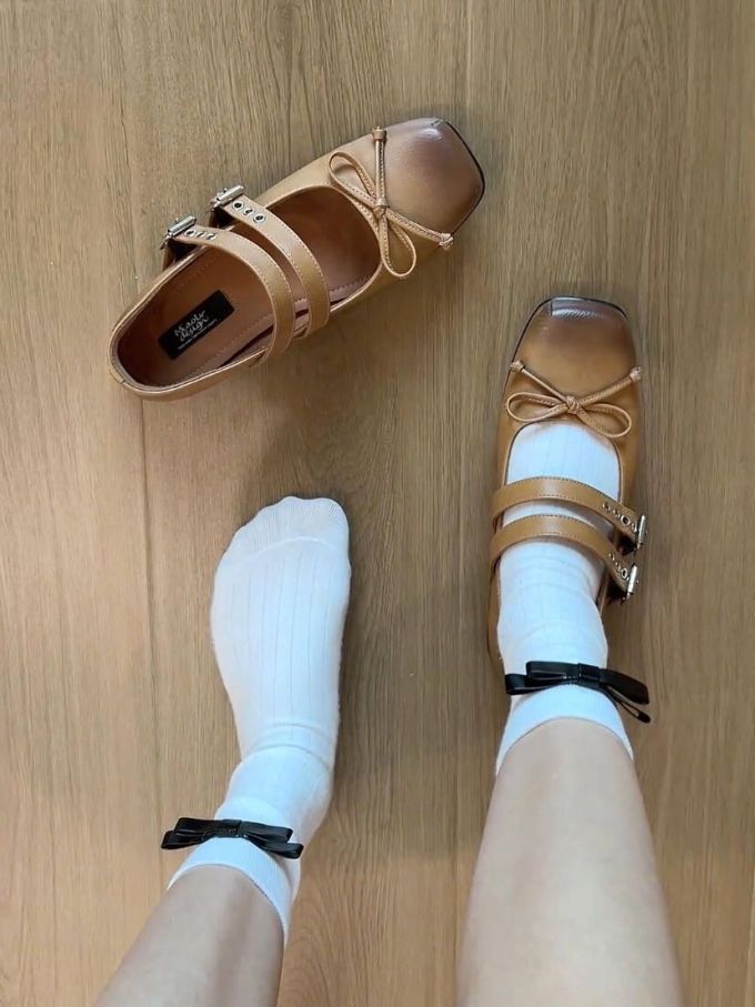 方头 袢扣 中口鞋 皮革 