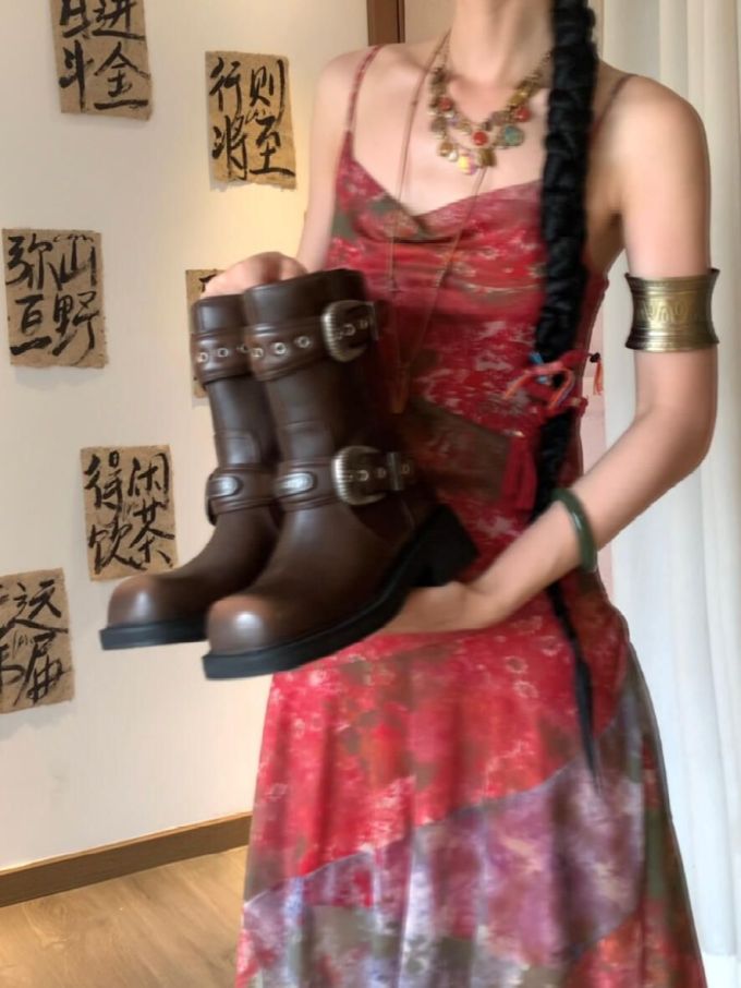 雪纺 A型 无袖 晕染 印花 烧砖啡 大丽花红 森巴红 