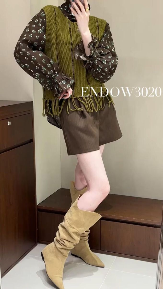 毛纺 波点 印花 榉树色 暗冷杉绿 