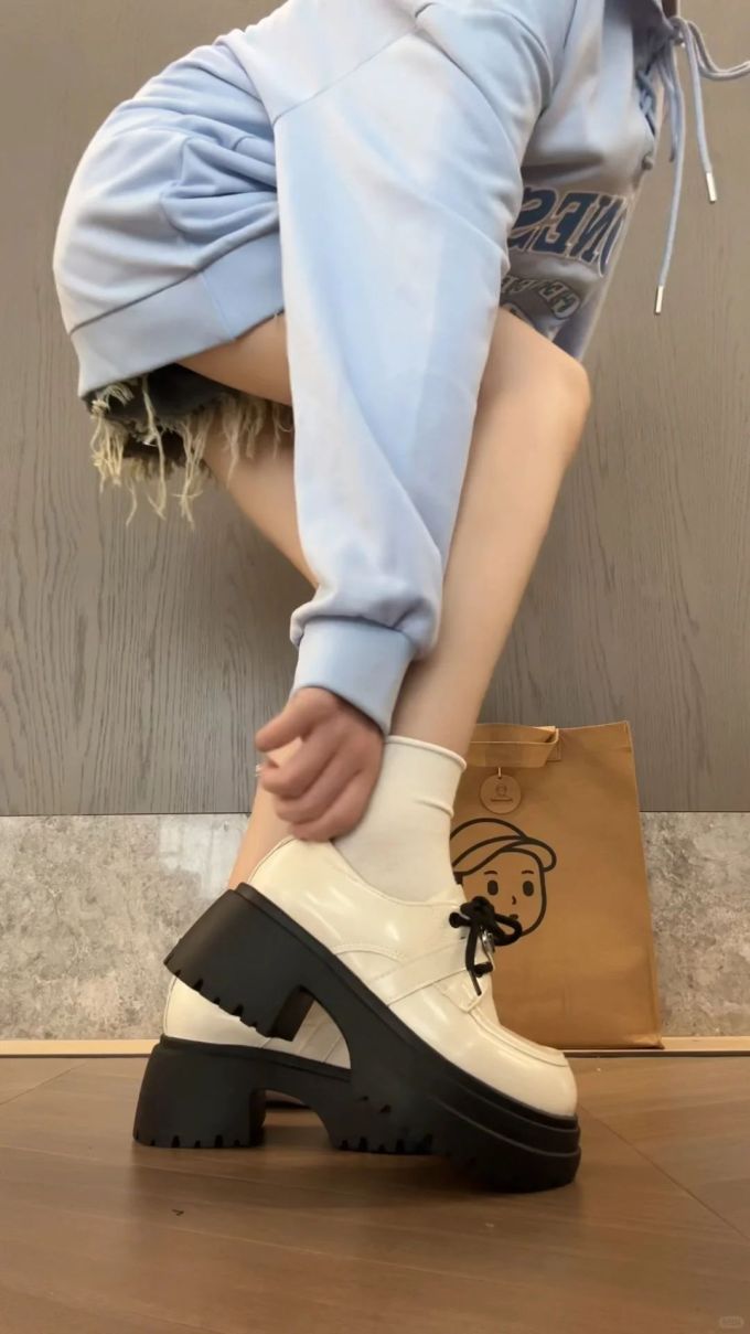 厚底 深口鞋 皮革 