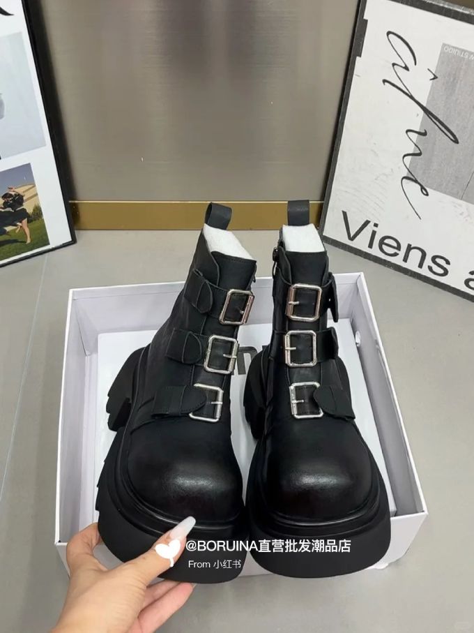 圆头 袢扣 皮革 