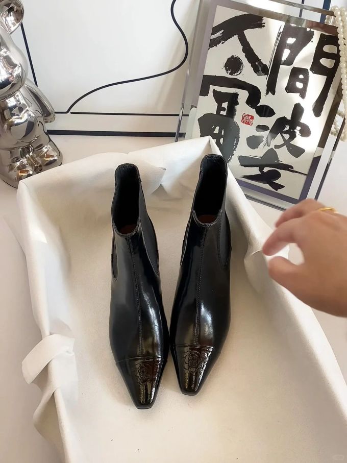 尖头 皮革 拉链 