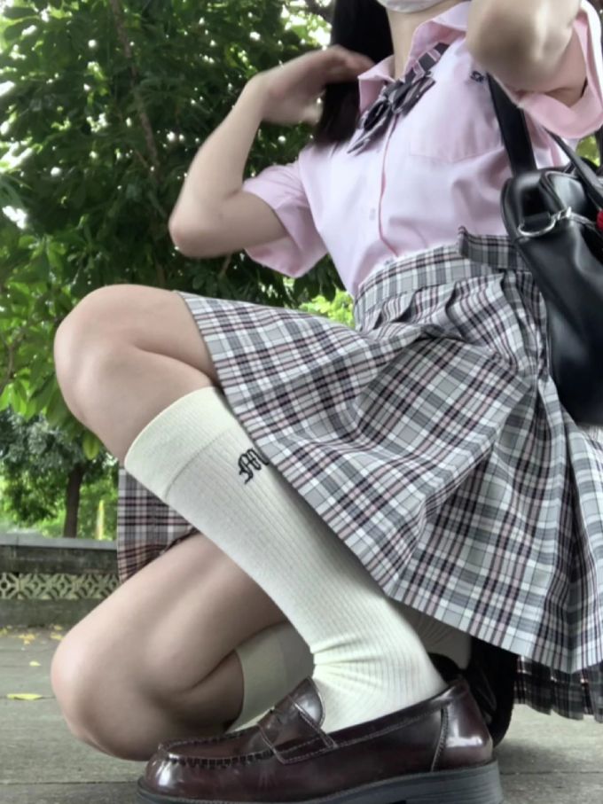 棉麻 A型 格纹/菱格 纪念碑灰 踢踏舞鞋色 JK 