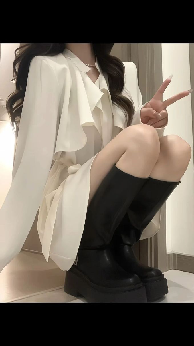 雪纺 衬衫领 中长袖 打结-扭结 燕麦色 踢踏舞鞋色 