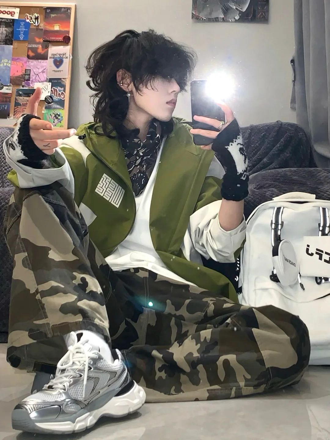 棉麻 迷彩 印花 海盗黑  - VALI鞋履AI设计主图