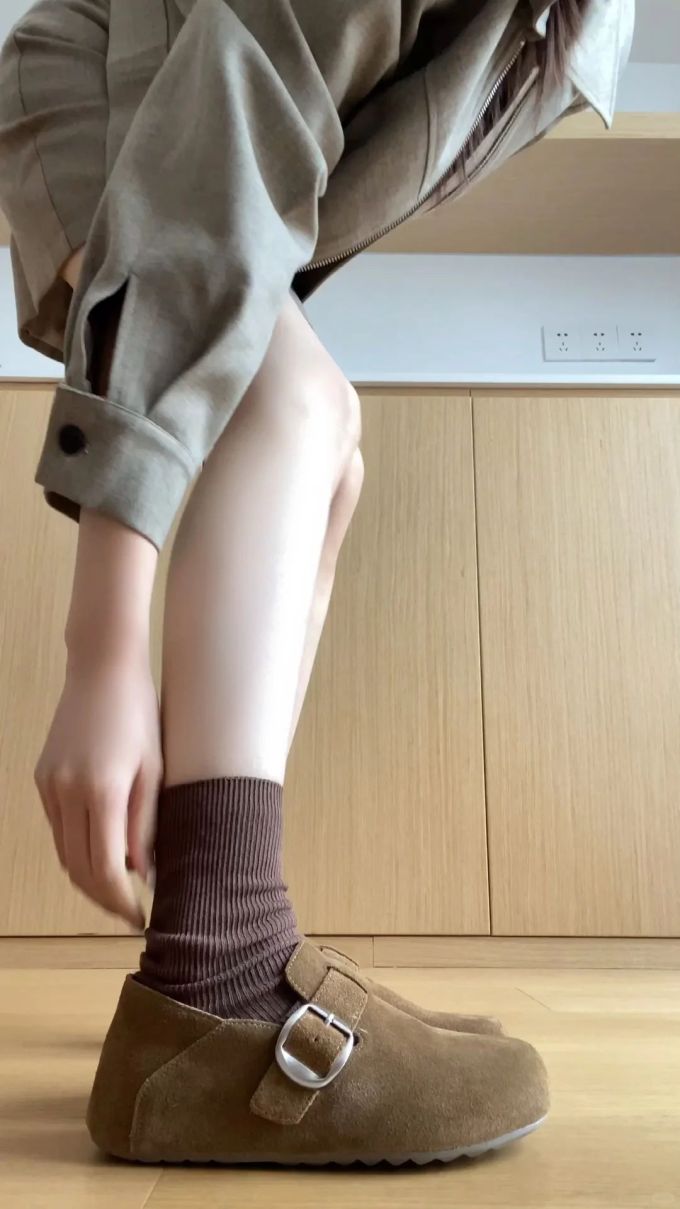无帮 袢扣 皮革 
