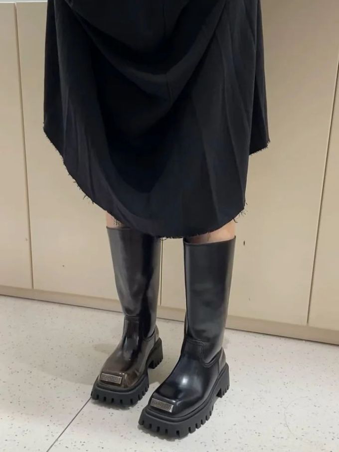 雪纺 A型 蓝黑色 