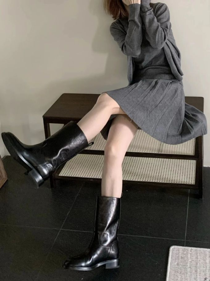 呢绒 A型 圆形领 中长袖 基础袖 开衩 踢踏舞鞋色 素净色 杨李色 