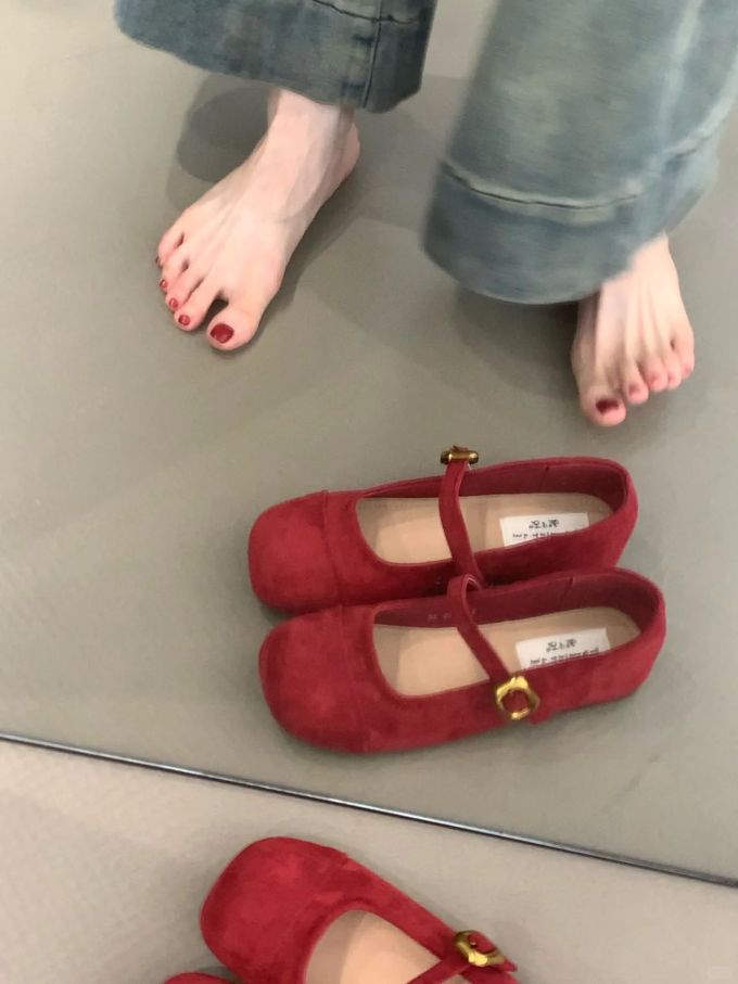 袢扣 浅口鞋 皮革 