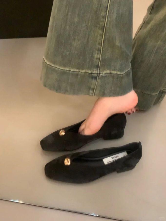 低帮 一脚蹬 中口鞋 皮革 