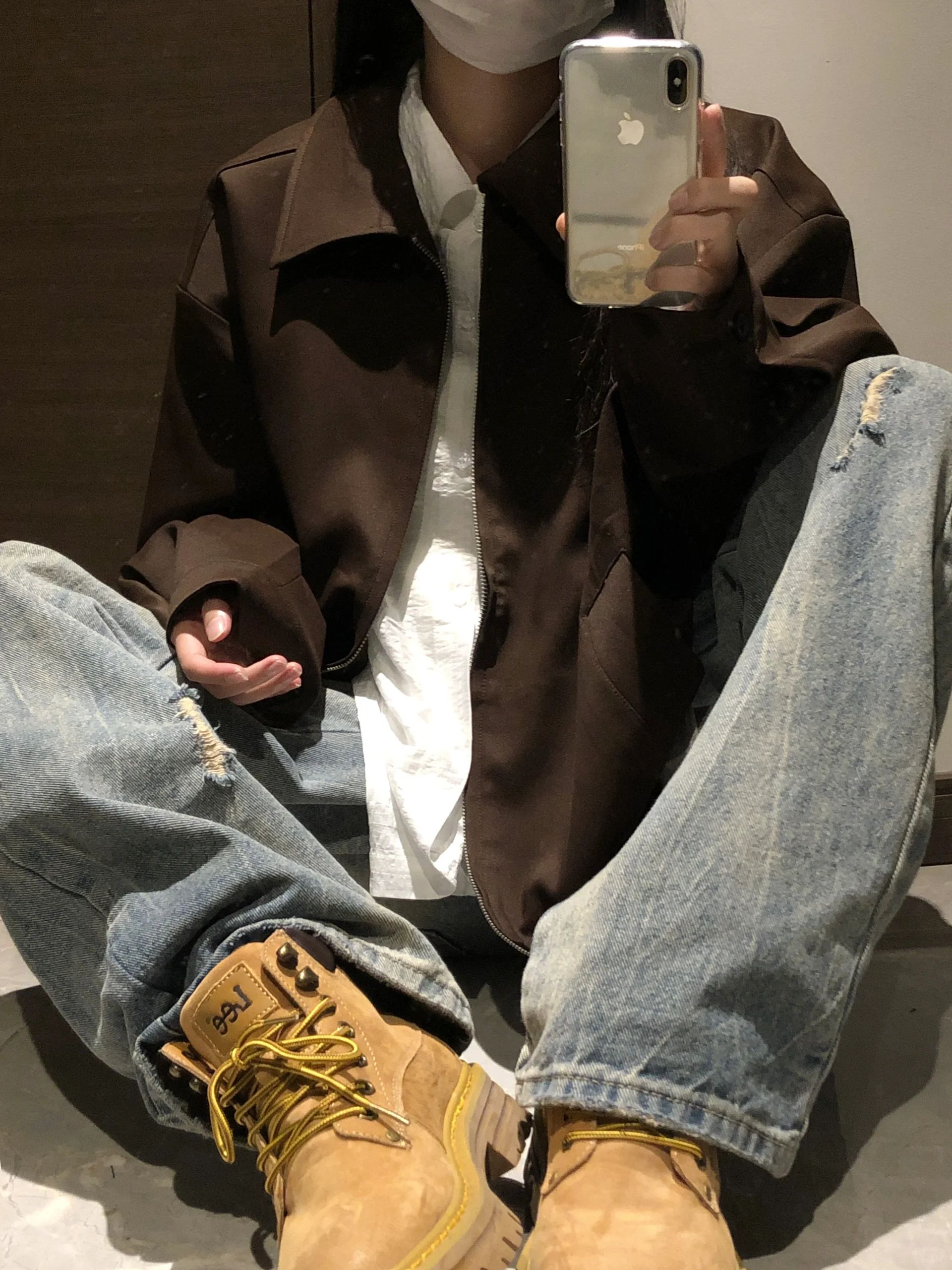 H型 翻领 基础袖 夜幕色 暗土褐色 基础扣饰  - VALI鞋履AI设计主图