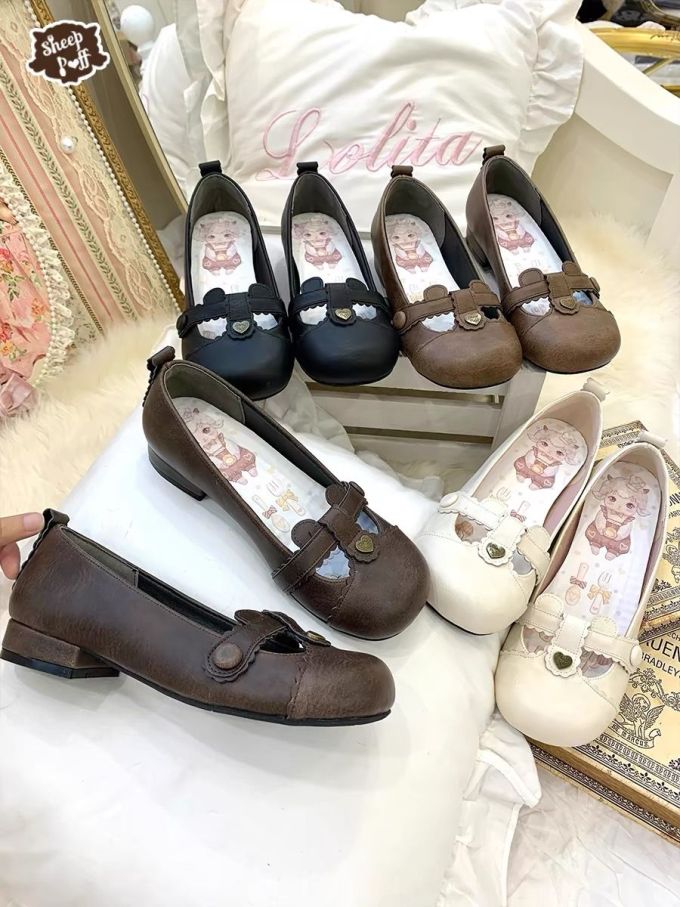 圆头 中口鞋 皮革 