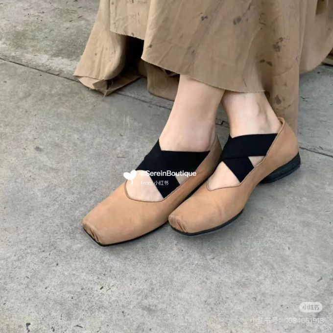 异形头-分趾 松紧带 中口鞋 皮革 