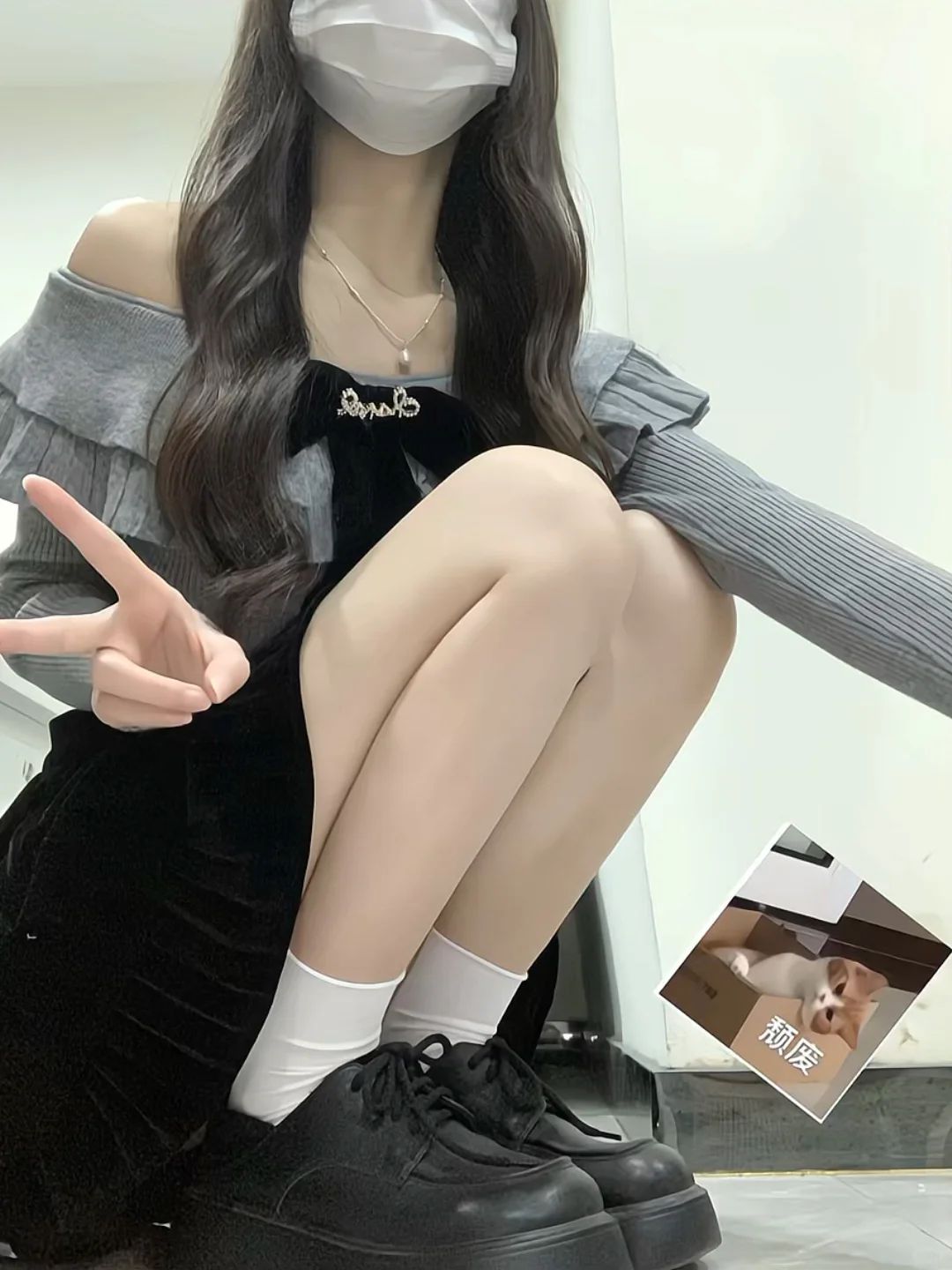 丝绒 S型 拼接 踢踏舞鞋色 ABG辣妹 辣妹  - VALI鞋履AI设计主图